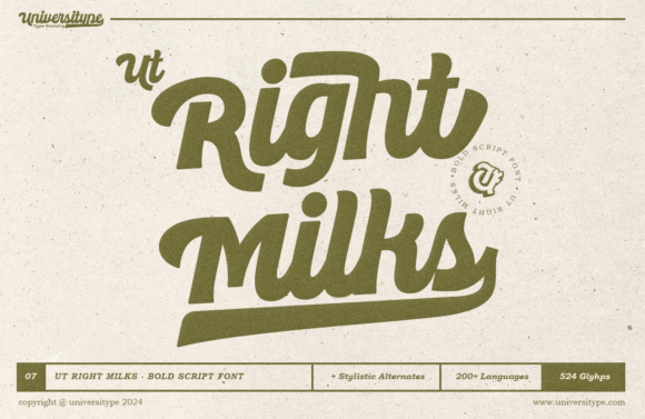 Ut Right Milks: A Script Font for Modern Editorial Design